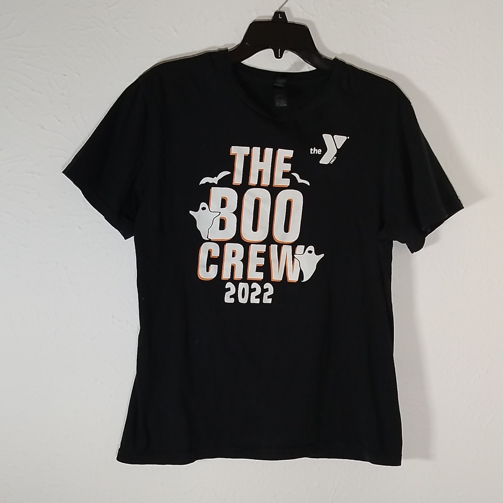 YMCA Black T-shirt with Glow in the Dark front, Size M